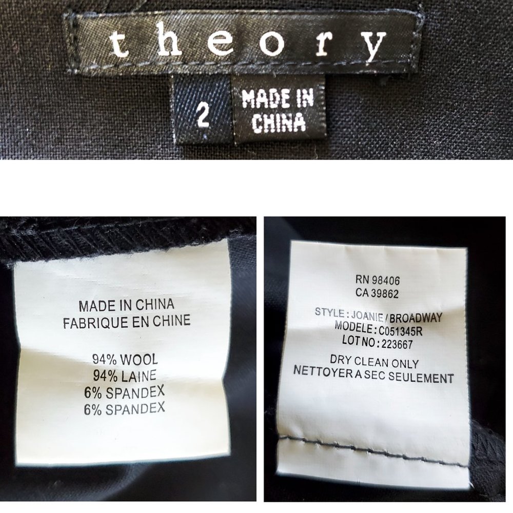Theory Womens Joanie Pencil Skirt in Black Stretch Wool 2 - Picture 4 of 10